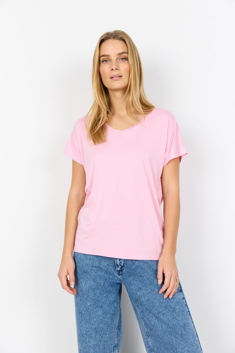 Soyaconcept-Marica-V-ringad-T-shirt-Dam-Rose-1