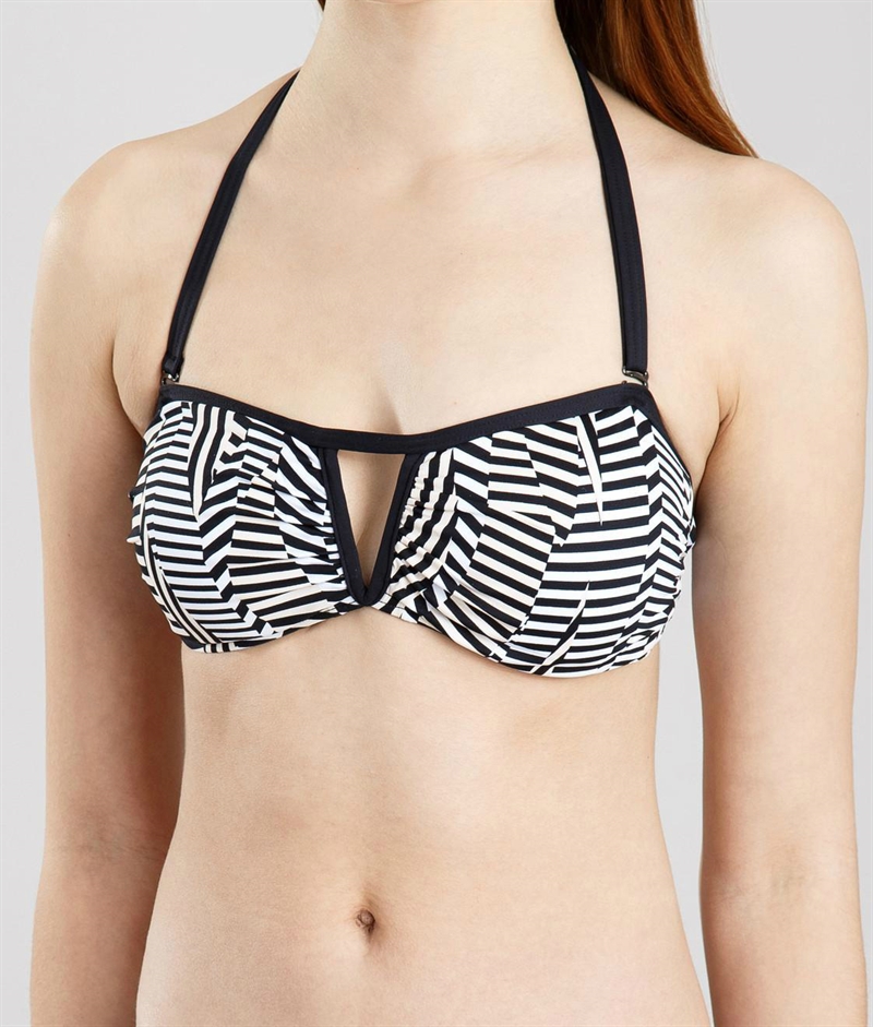 Abstract Stripe Bandeau Flesh Bikini Sunseeker
