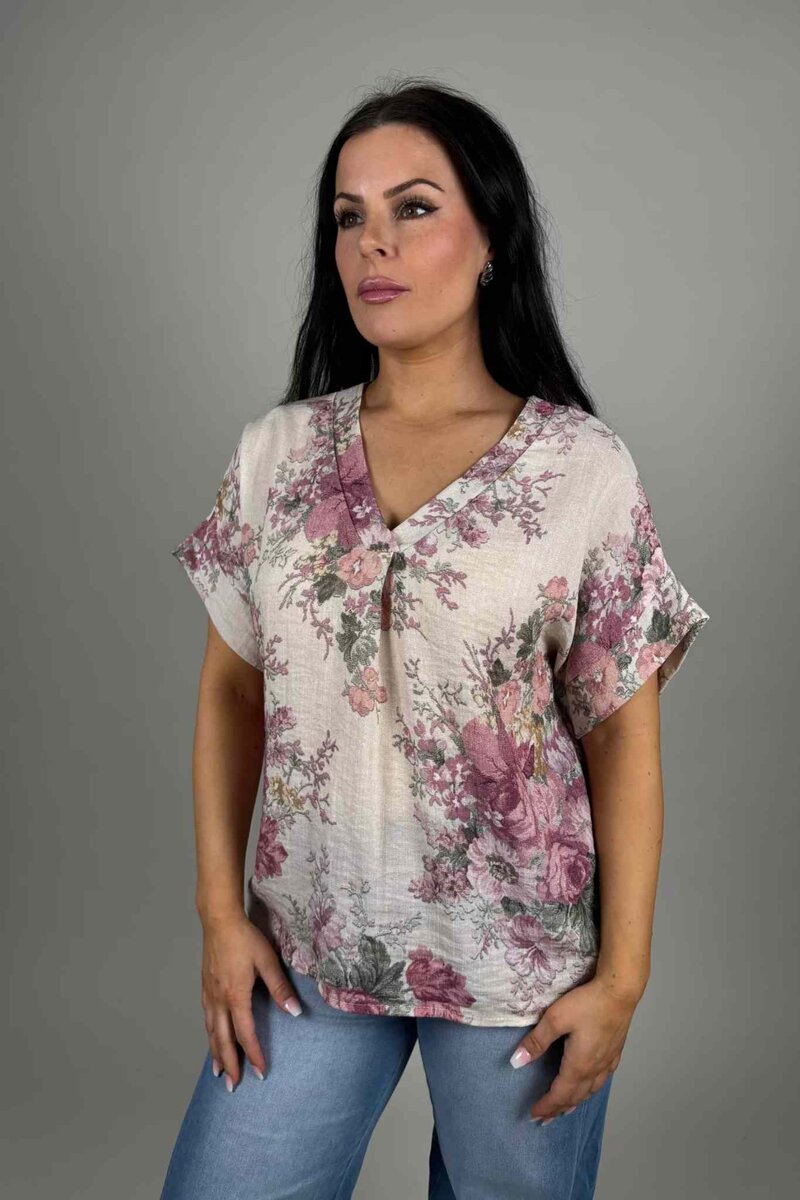 Svea-V-ringad-Topp-Dam-Rosa-Camicia--Smilebutiken-1