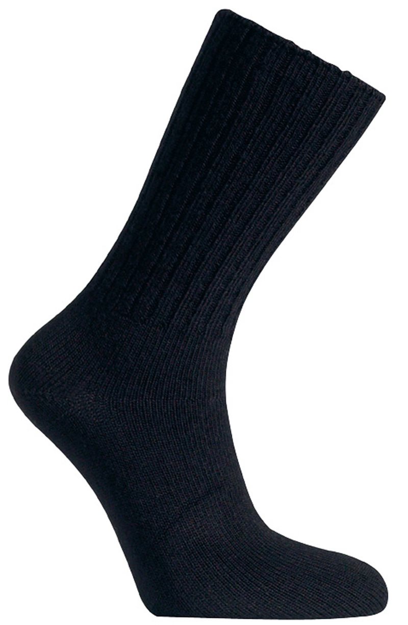 Wiges Ullstrumpa Mellan Tunn Merino Dam Herr Black