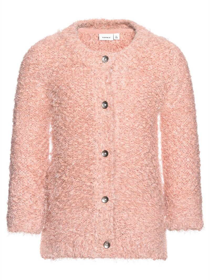 Vilja Ls Long Knit Cardigan Mini Evening Sand Name it