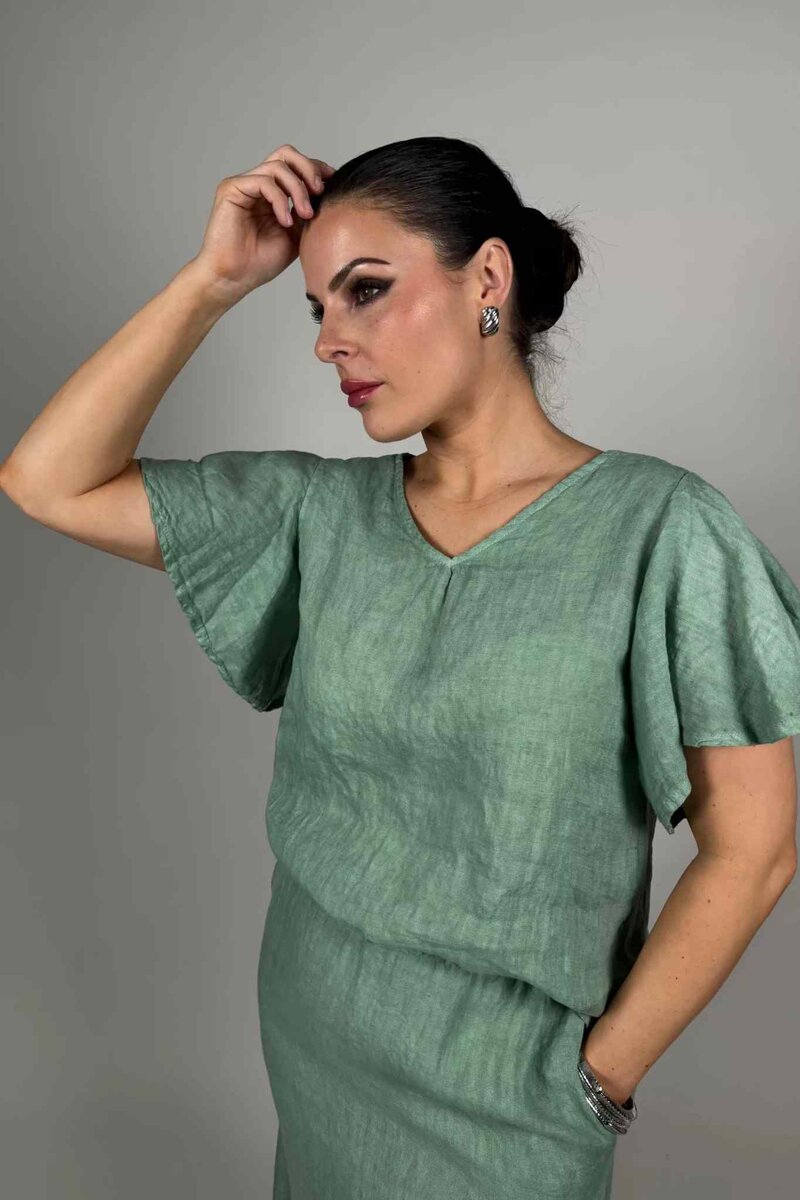 Vira-Linnetopp-Dam-Avocado-Camicia--Smilebutiken-1