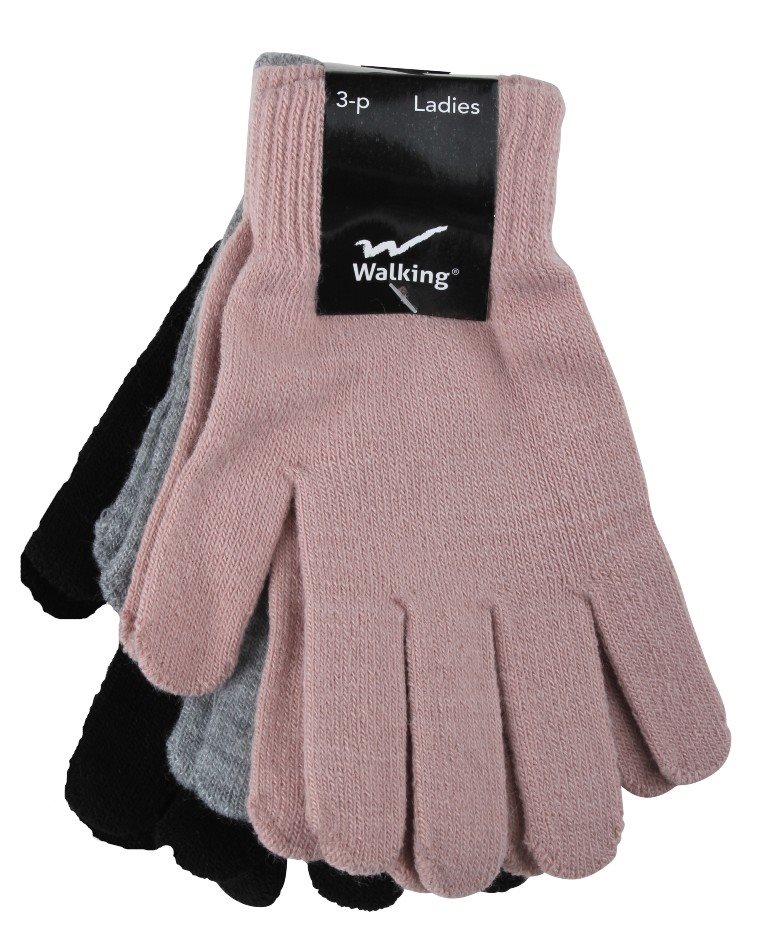 Wiges 3-pack Magiska Fingervantar Dam Gammelrosa