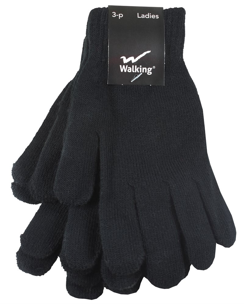 Wiges 3-pack Magiska Fingervantar Dam Svart