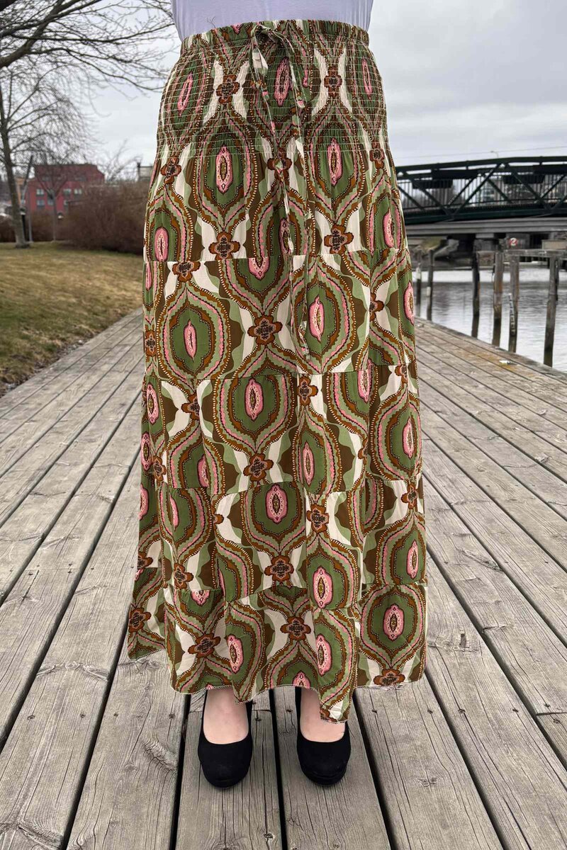 YU-YI-Fashion-Ember-Kjol-Dam-Green-1