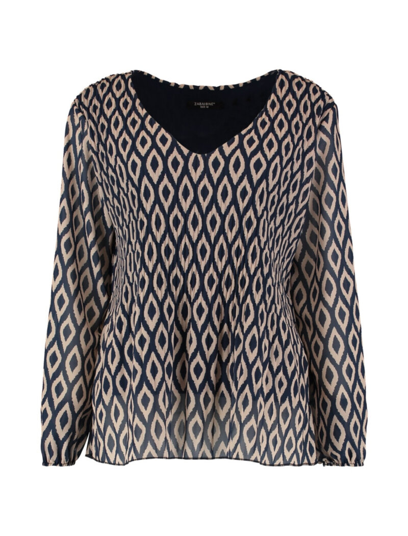 Zabaione-Jule-V-ringad-Blus-Dam-Navy-1