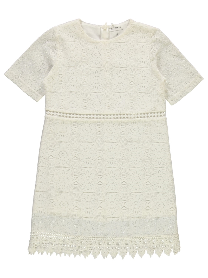 Isusan Ss Lace Dress Bright White Klänning Barn Name it