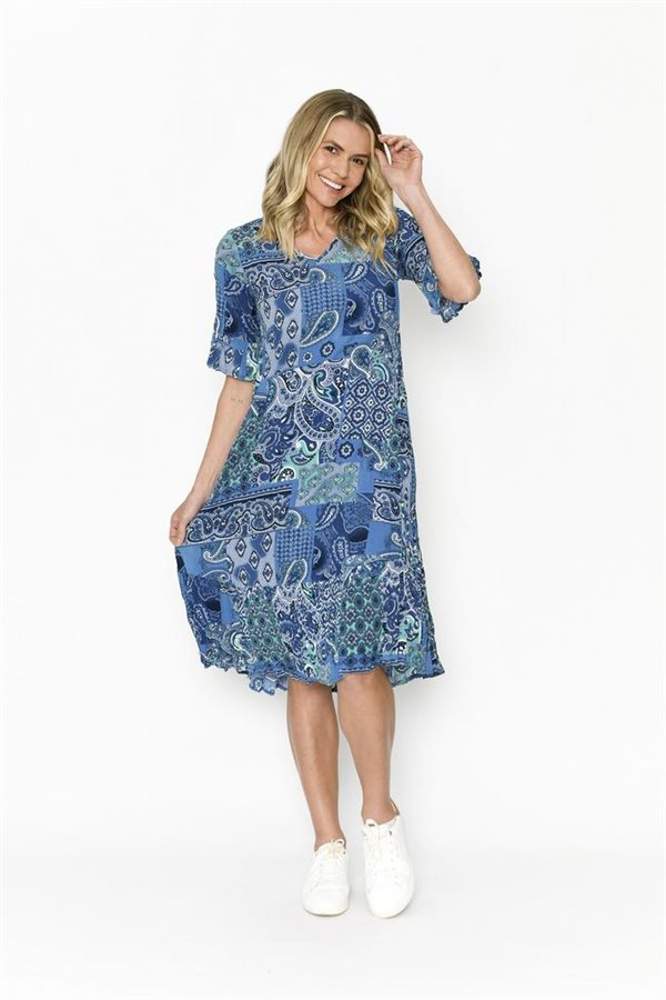 One Summer Jessica Klänning 2 Dam Paisley Blue