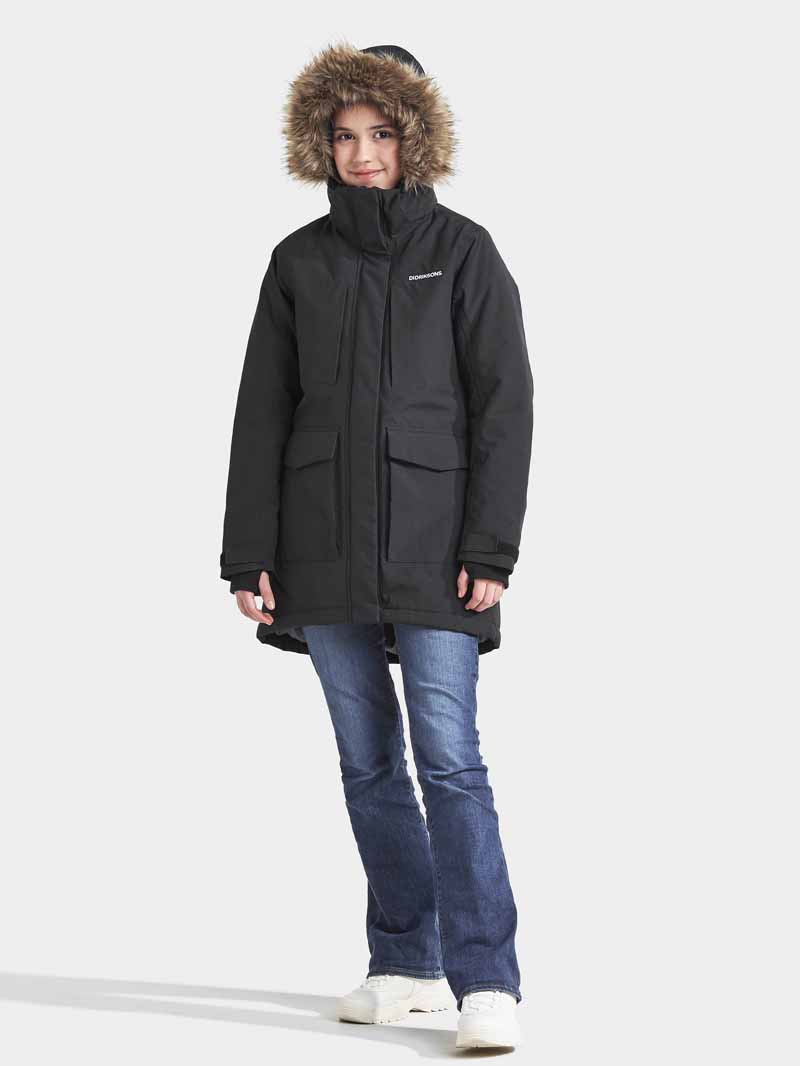 Didriksons Jamila Vinterparkas Svart Junior SMILE