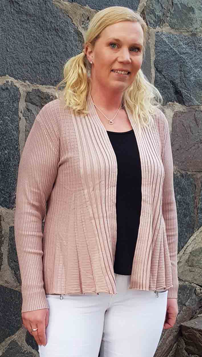 Claudisse Kort Cardigan Beige Rosa Dam Claudisse Kort Cardigan Beige Rosa Dam