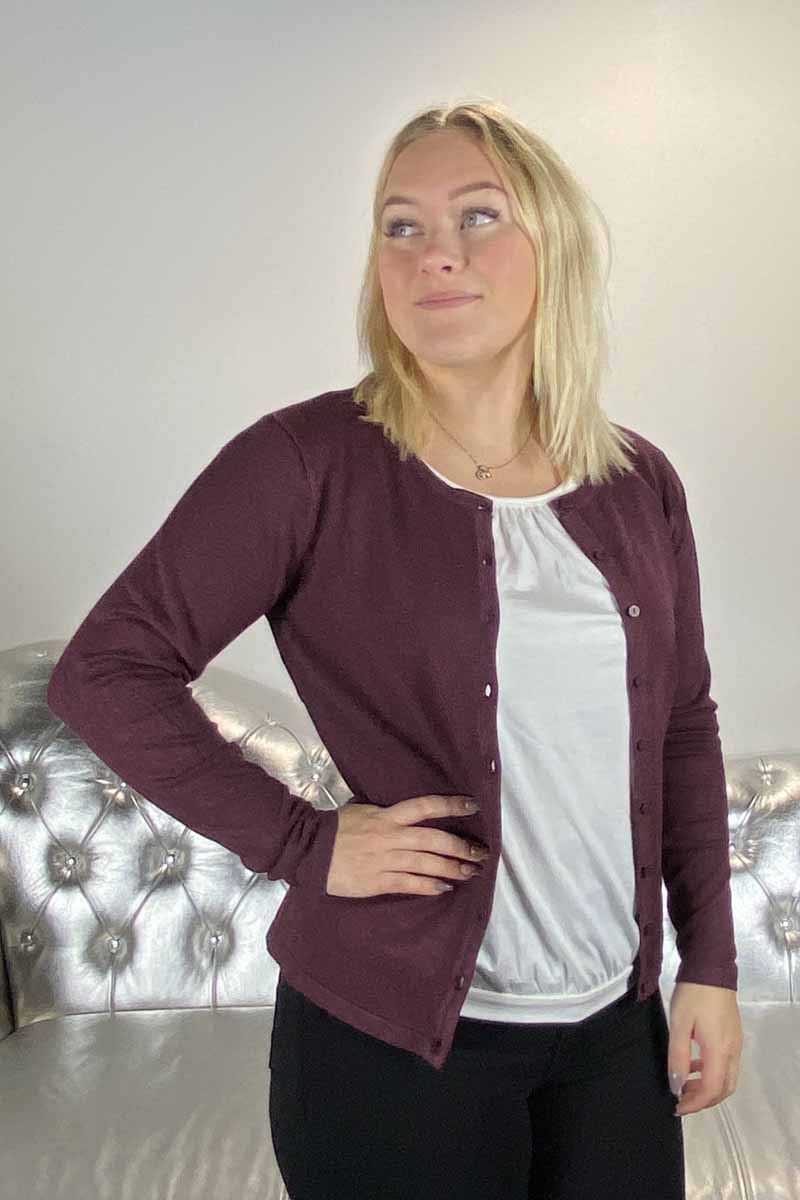 Dollie Cardigan Vinröd Dam