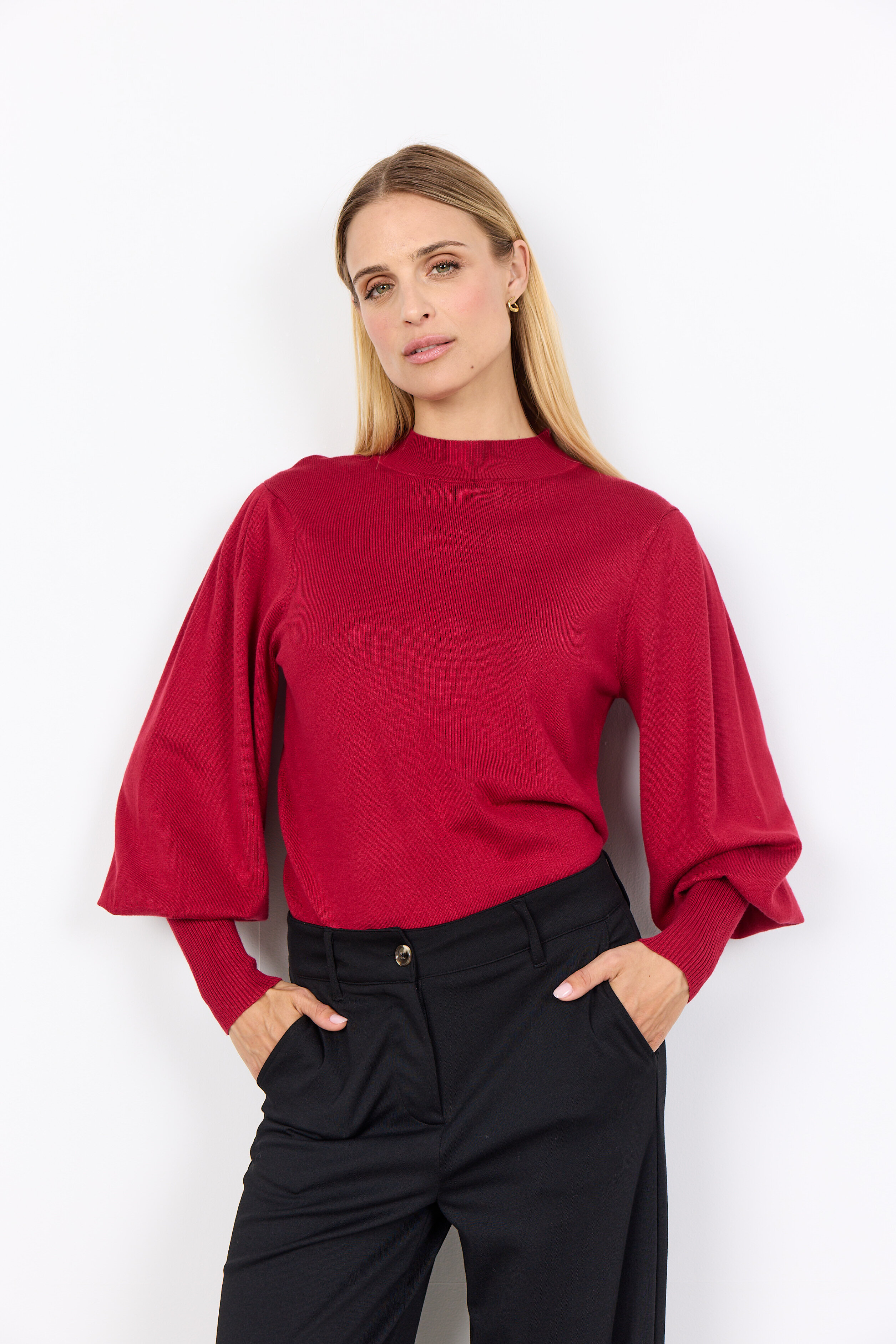 Soyaconcept Dollie Puffärm Pullover Dam Red Melange