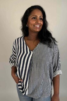 Bonnie-Randig-Blus-Dam-Marin-Camicia--Smilebutiken-1