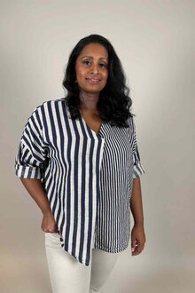 Bonnie-Randig-Blus-Dam-Marin-Camicia--Smilebutiken-2
