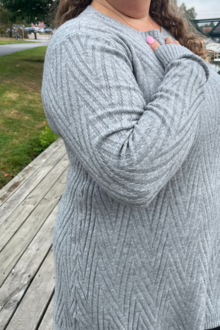 CC Fashion Tone Stickad Tunika 2 Dam Grey