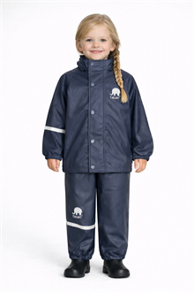 Celavi Basic Rainwear Set Dark Navy Ofodrat regnset Barn