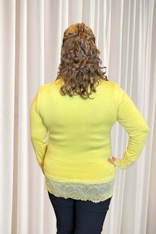 Chica-London-Gwynne-Langarmad-Topp-med-Spets-Dam-Yellow-2