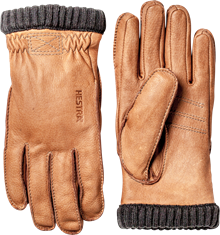 Deerskin Primaloft Rib Glove Brun Herr Hestra