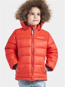 Didriksons Digory Puff Vinterjacka Barn Orangeröd 2