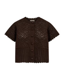 Dodo-Kortarmad-Cardigan-Dam-Coffee-Bean-Freequent--Smilebutiken-1