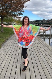 Emeraude-Kendra-V-ringad-Strandtunika-Dam-Multi-Color-2
