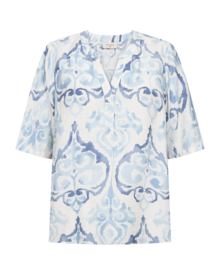 Esvespa-Blus-Dam-Chambray-Blue-W-Star-Off-White-Freequent--Smilebutiken-1