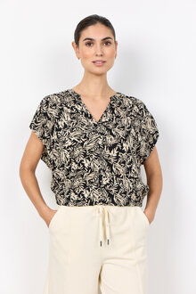 Faye-2-Kortarmad-Blus-Dam-Black-Combi-Soyaconcept--Smilebutiken-1