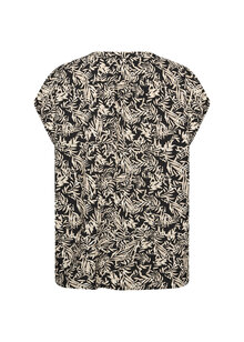 Faye-2-Kortarmad-Blus-Dam-Black-Combi-Soyaconcept--Smilebutiken-3