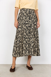 Faye-5-Midikjol-Dam-Black-Combi-Soyaconcept--Smilebutiken-1