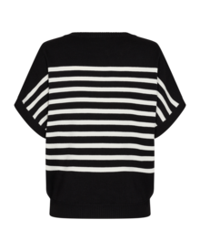 Freequent-Ani-Kortarmad-Pullover-Dam-Black-w.-OffWhite-2