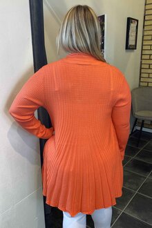 Freequent Claudisse Long Cardigan Dam Hot Coral