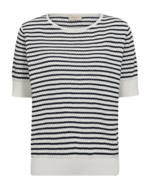 Freequent-Dodo-Stripe-Troja-Dam-Star-OffWhite-W-Navy-Blazer-1
