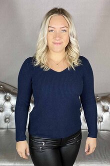 Freequent-Ellis-V-Langarmad-Troja-Dam-Navy-Blazer-10
