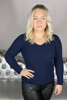 Freequent-Ellis-V-Langarmad-Troja-Dam-Navy-Blazer-11