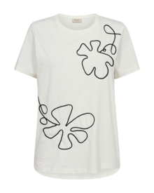 Freequent Fenjal T-shirt Dam Star Off-white W Black