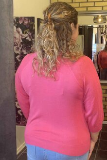 Freequent-Plain-Short-Cardigan-Dam-Hot-Pink-3