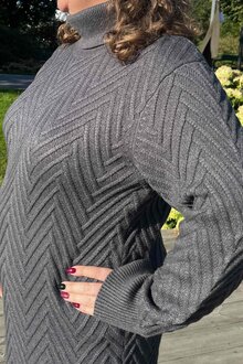 Freequent-Saturn-Stickad-Klanning-Dam-Dark-Grey-Mel-2