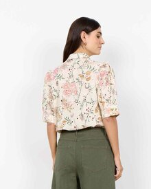 Geddi-1-Kortarmad-Skjortblus-Dam-Cream-Combi-Soyaconcept--Smilebutiken-2