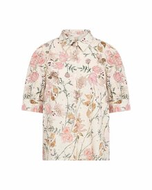 Geddi-1-Kortarmad-Skjortblus-Dam-Cream-Combi-Soyaconcept--Smilebutiken-3
