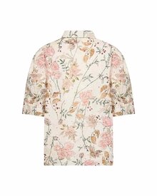 Geddi-1-Kortarmad-Skjortblus-Dam-Cream-Combi-Soyaconcept--Smilebutiken-4
