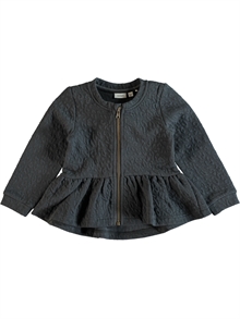 Gevina Ls Sweat Cardigan Asphalt Mini Name it