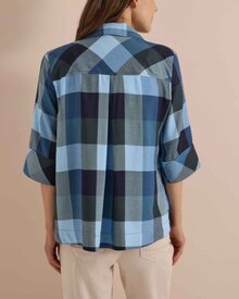 Gracie-Rutig-Skjorta-Dam-Urban-Dark-Blue-Cecil--Smilebutiken-3