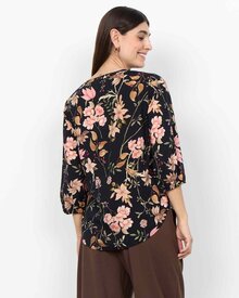 Grace 2 Blommig Blus Dam Black Combi Soyaconcept | Smilebutiken