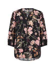 Grace 2 Blommig Blus Dam Black Combi Soyaconcept | Smilebutiken