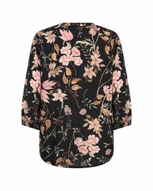Grace 2 Blommig Blus Dam Black Combi Soyaconcept | Smilebutiken