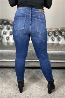 Happy Holly Amy Push Up Stretchjeans Dam Mellanblå 10