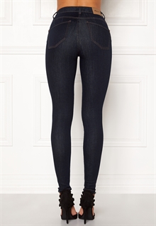 Happy Holly Amy Push Up Stretchjeans Dam Mörkblå bak