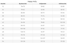 Happy Holly Storleksguide