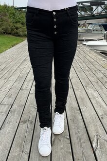 Karostar-Jeans-2-Med-Blingknappar-Dam-Black-1