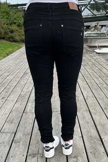 Karostar-Jeans-2-Med-Blingknappar-Dam-Black-5